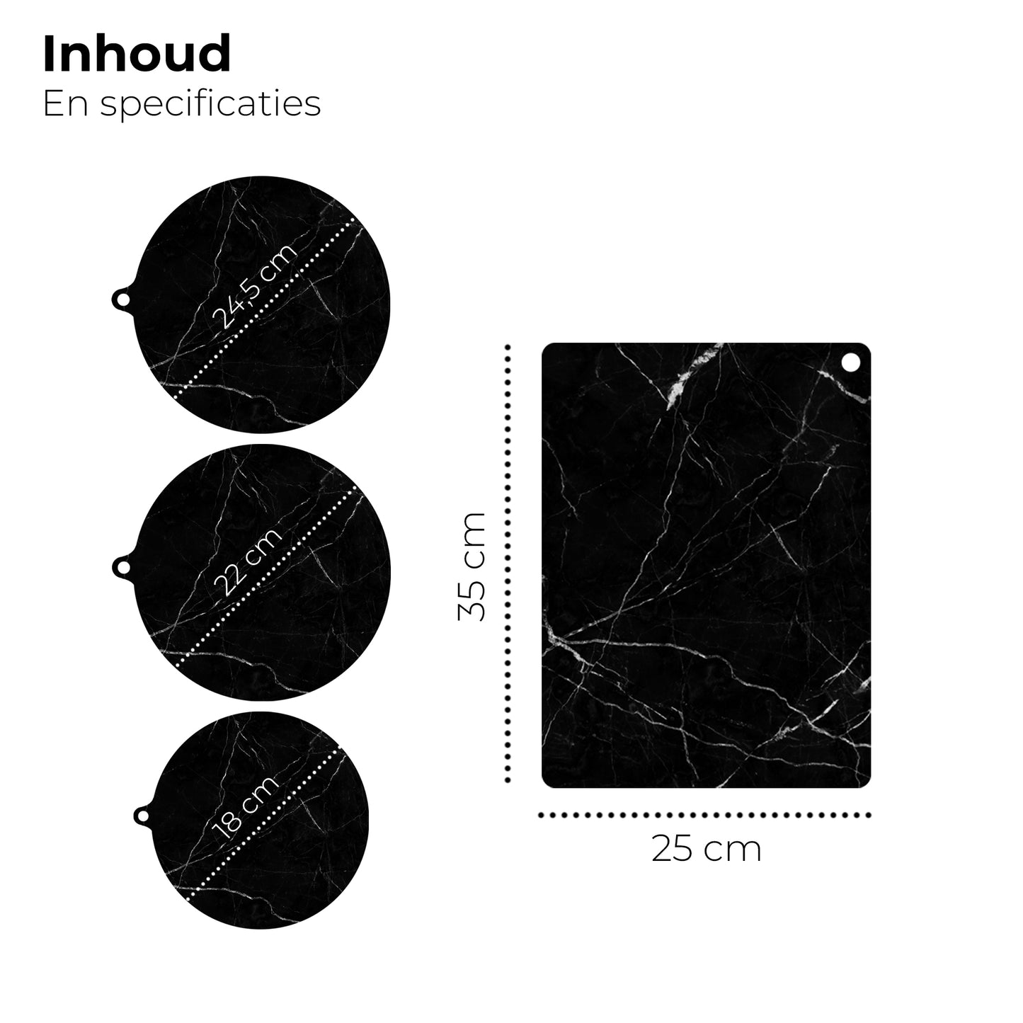 Inductie Beschermers - Marmer, 12 stuks