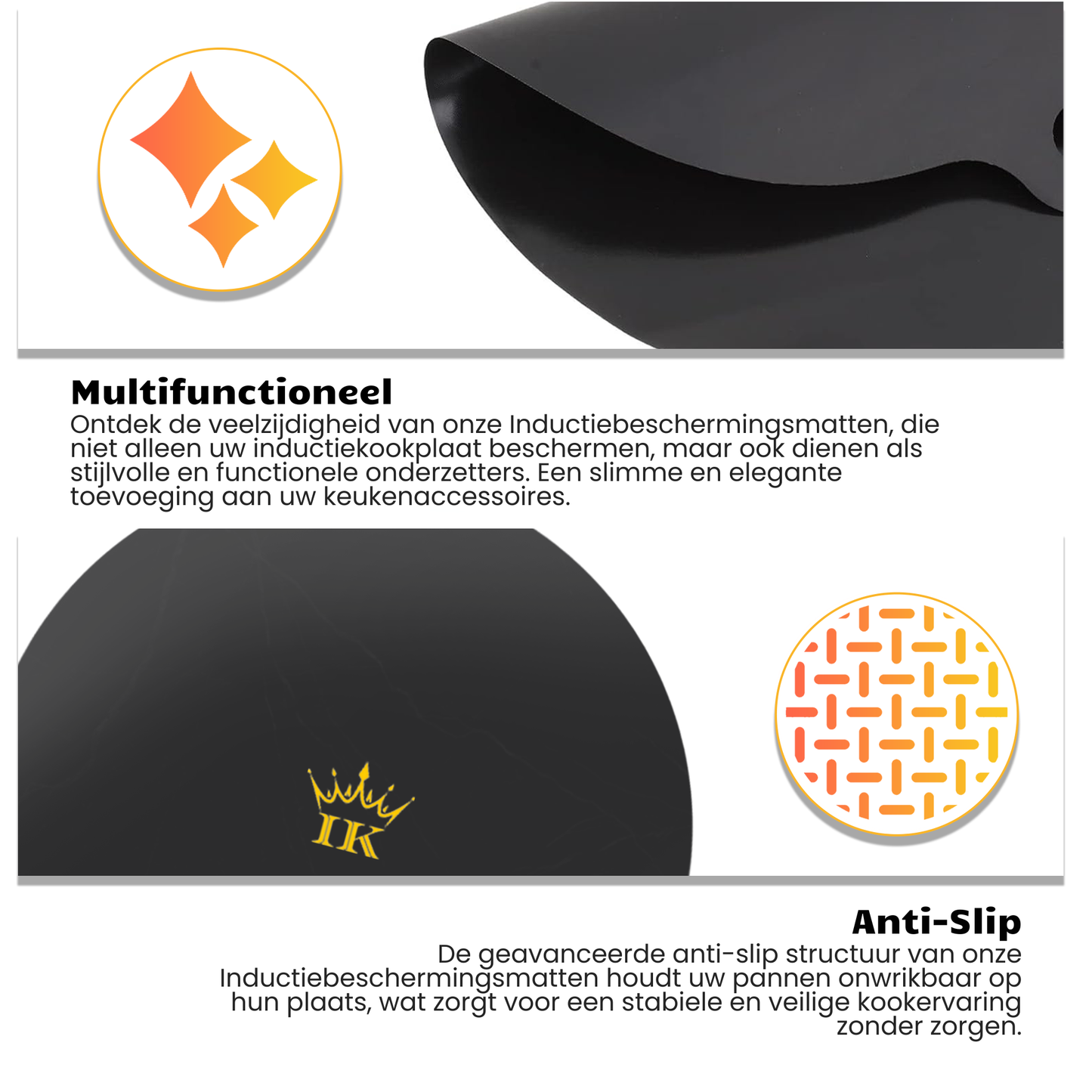 Inductie Beschermers - Zwart, Premium Kwaliteit
