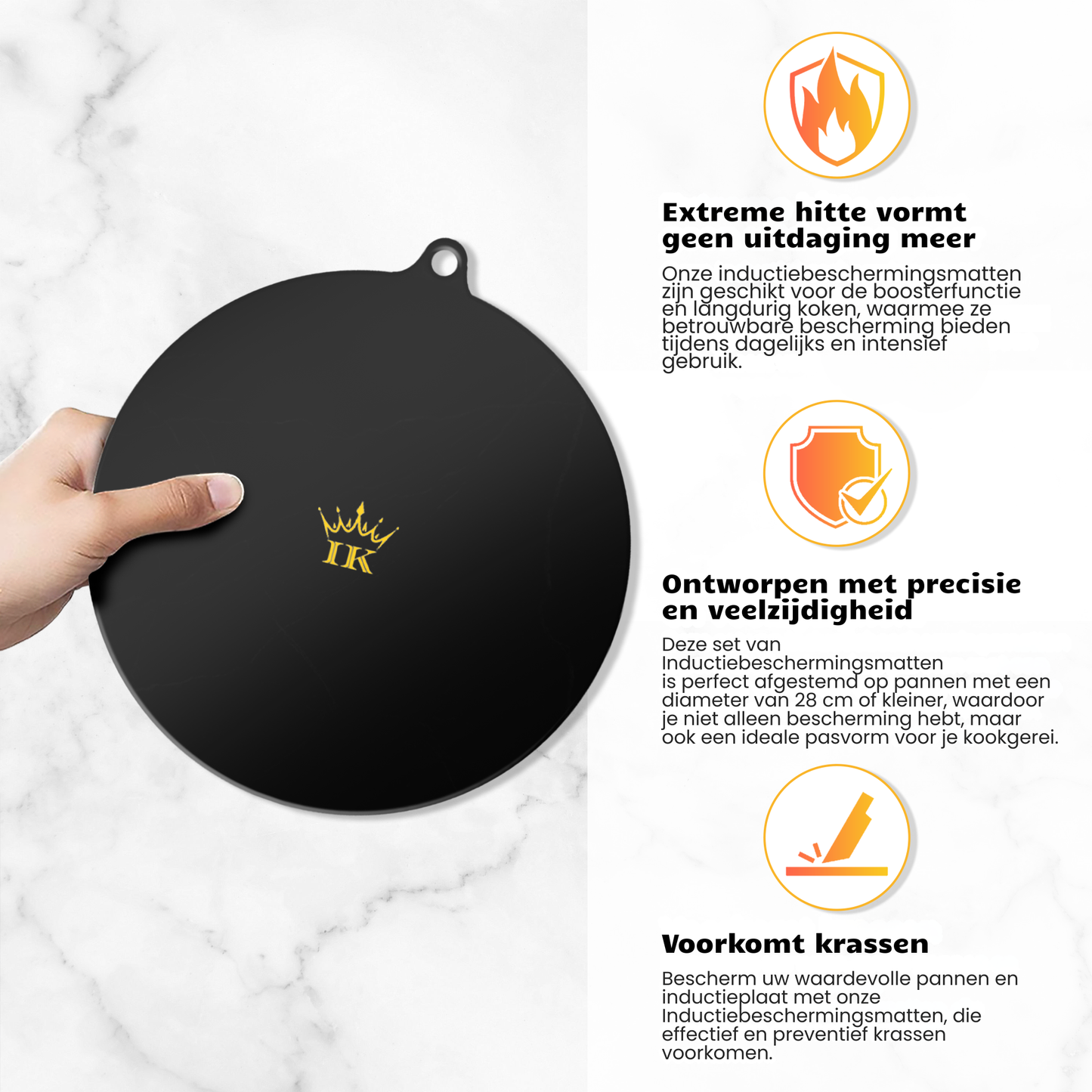 Induction Kings premium inductie beschermers met anti-slip laag tegen krassen