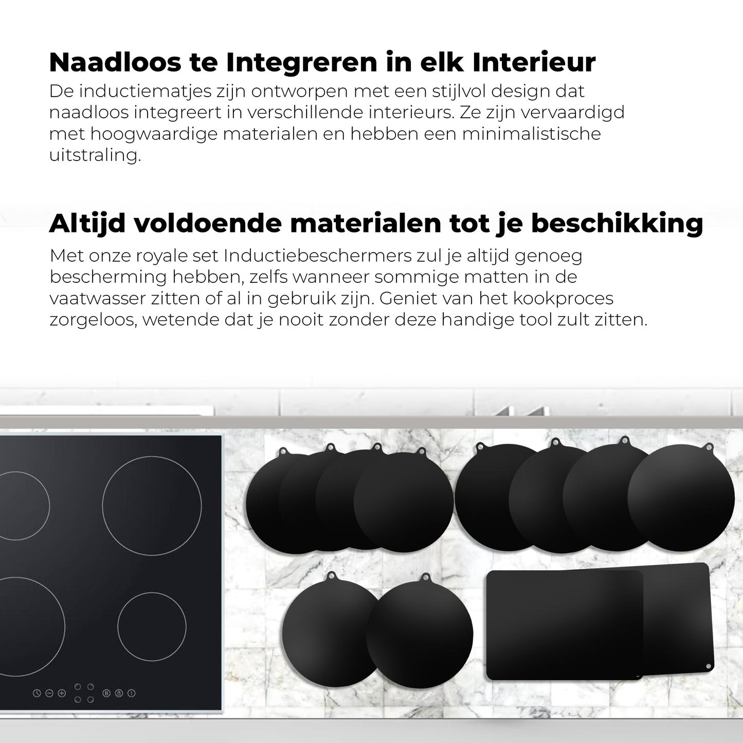 Inductie Beschermers - Zwart, 12 stuks