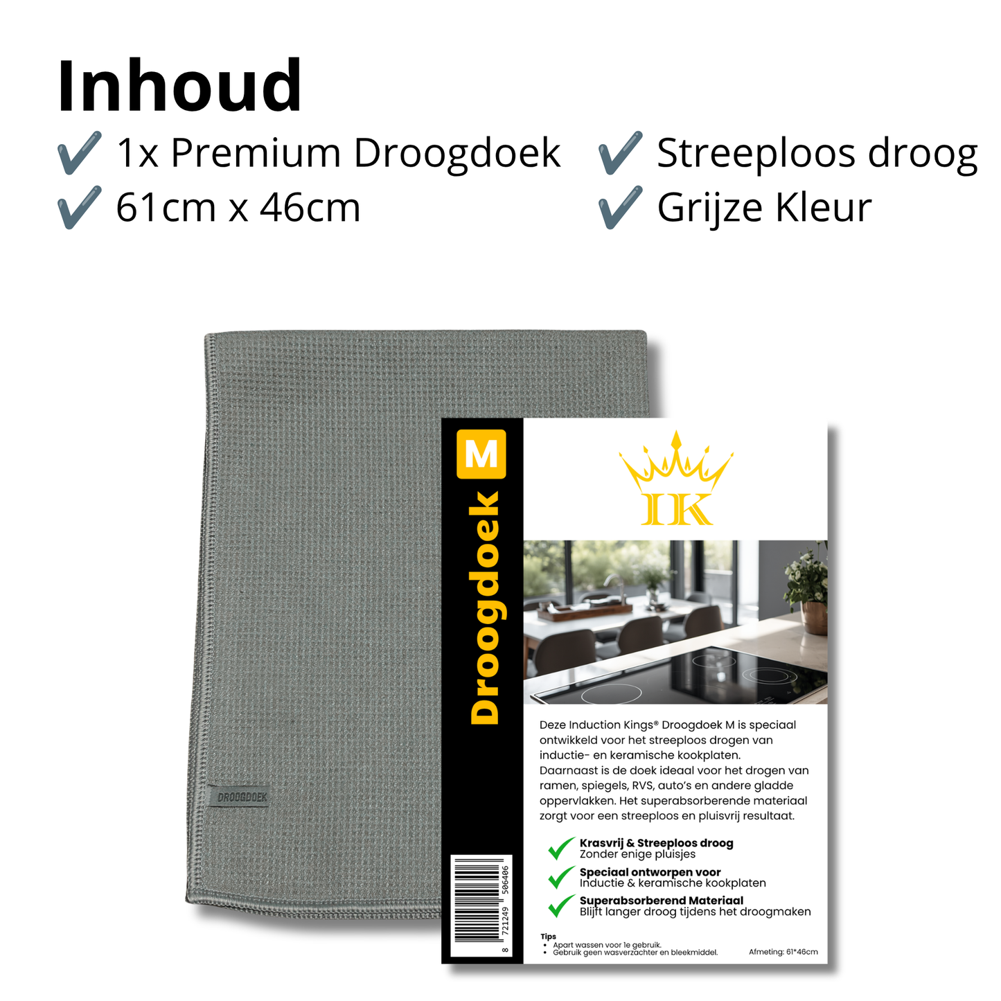 Premium Droogdoek - Grijs, 1 stuk