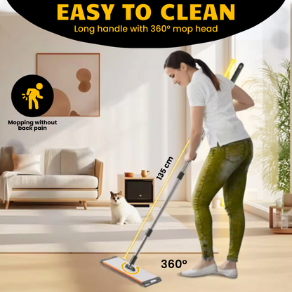White Aluminium Panel Flat Mop System with two separate water reservoirs