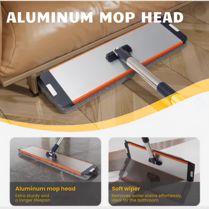 White Aluminium Panel Flat Mop System with two separate water reservoirs