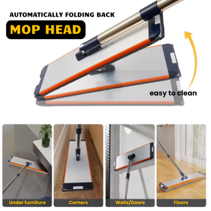 White Aluminium Panel Flat Mop System with two separate water reservoirs