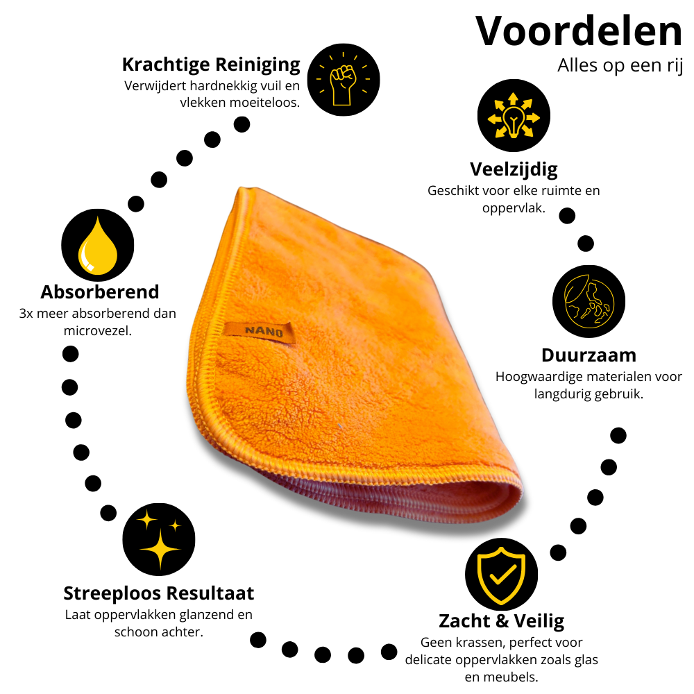Schoonmaakdoek - Oranje, 1 stuk
