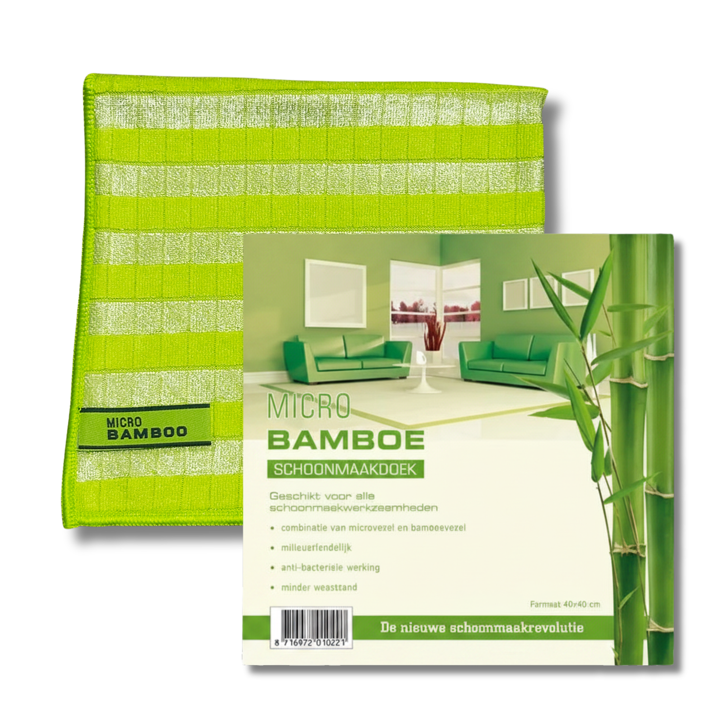 Bamboe Schoonmaakdoek - Groen, 1 stuk